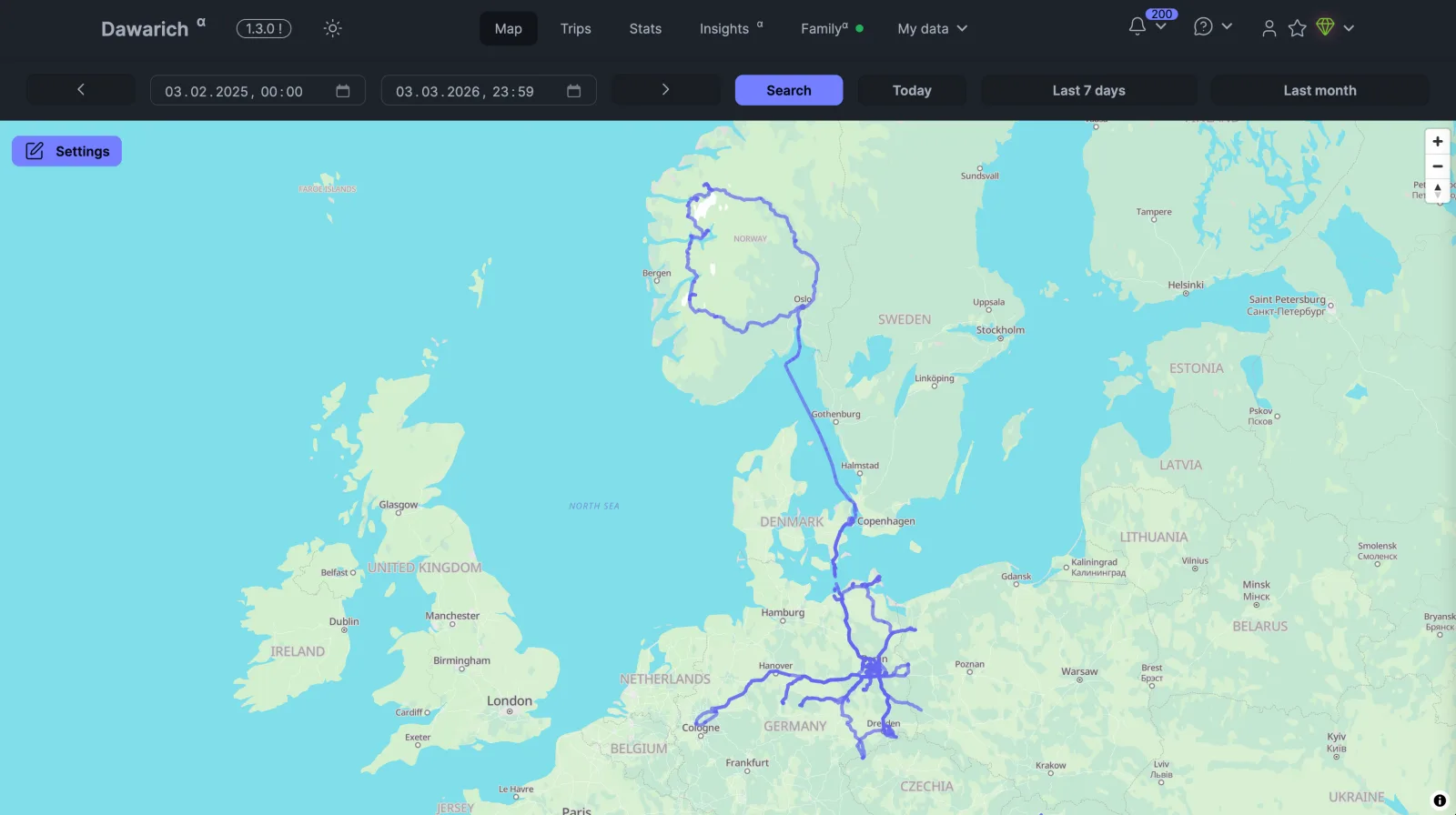 My movements across Europe last 12 months, mostly Germany and Norway
