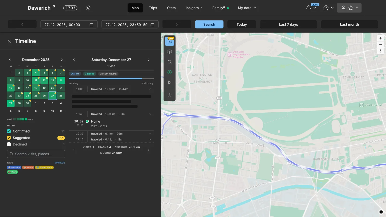 The new Timeline in Map V2 — gorgeous