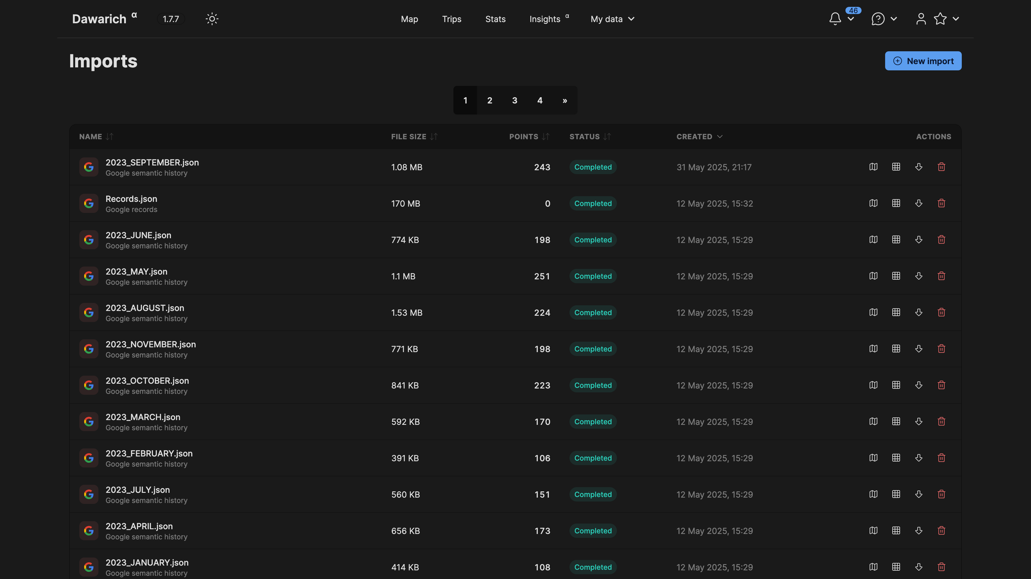 Import and export interface